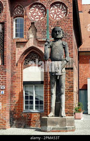Rathaus mit Roland-Statue, Brandenburg an der Havel, Deutschland Stockfoto