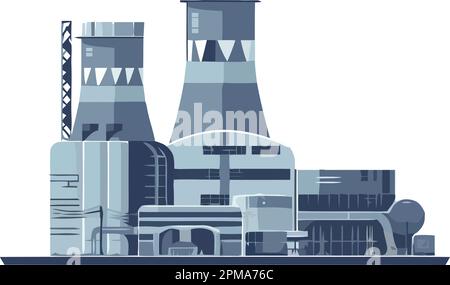 Modernes Stadtbild mit Fabriken und schweren Maschinen Stock Vektor