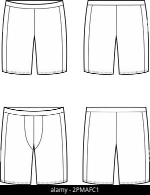 Kurze Leggings für Herren und Damen. Mode-CAD. Stock Vektor