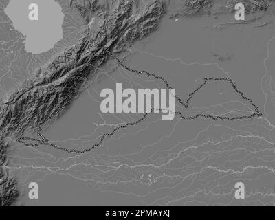 Barinas, Staat Venezuela. Bilevel-Höhenkarte mit Seen und Flüssen Stockfoto