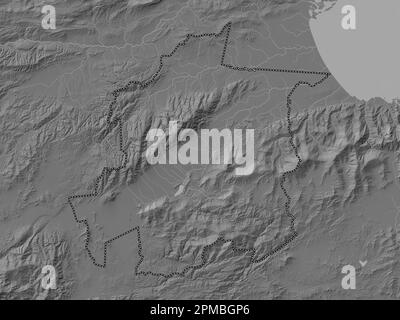 Yaracuy, Staat Venezuela. Bilevel-Höhenkarte mit Seen und Flüssen Stockfoto