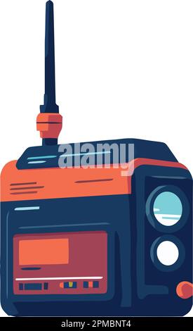 Die altmodische Boom Box symbolisiert veraltete Technologie Stock Vektor