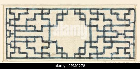 Zeichnung, Trellis-Work Design; entworfen von Frederick Crace (Englisch, 1779–1859); Kunde: George IV, König von England; England; Pinsel und Aquarell, Graphit auf weißem gewebtem Papier; 3,8 x 11,9 cm (1 1/2 x 4 11/16 Zoll) Matte: 35,6 x 45,7 cm (14 x 18 Zoll) Stockfoto