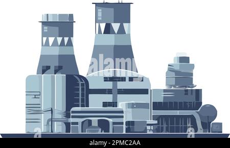 Modernes Stadtbild mit Fabrikausstattung Stock Vektor