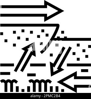 Vektordarstellung des Symbols für die Erdbebenlinie des Druckschubs Stock Vektor