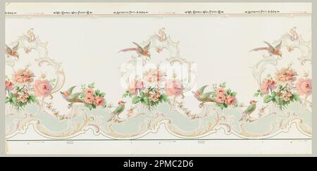 Frieze (USA); hergestellt von WM. Campbell Wall Paper Company; maschinenbedrucktes Papier; 114,5 x 56 cm (45 1/16 x 22 1/16 Zoll) Stockfoto