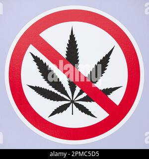 Nahaufnahme eines No Marijuana-Schilds. Stockfoto