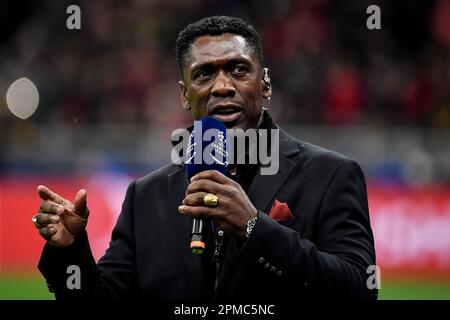 Mailand, Italien. 12. April 2023. Clarence Seedorf während des Champions League-Fußballspiels zwischen AC Milan und SSC Napoli im Stadion San Siro in Mailand (Italien), April 12. 2023. Foto Andrea Staccioli/Insidefoto Credit: Insidefoto di andrea staccioli/Alamy Live News Stockfoto