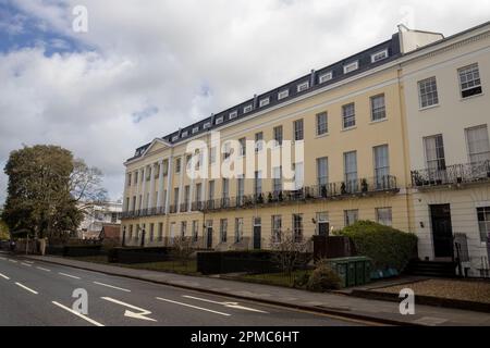 Regency-Gebäude im Zentrum von Cheltenham, Gloucestershire, Großbritannien Stockfoto
