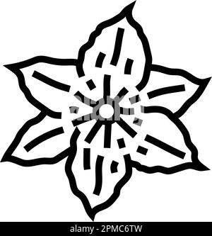 darstellung des clematis-Blütensymbol mit Federlinie Stock Vektor