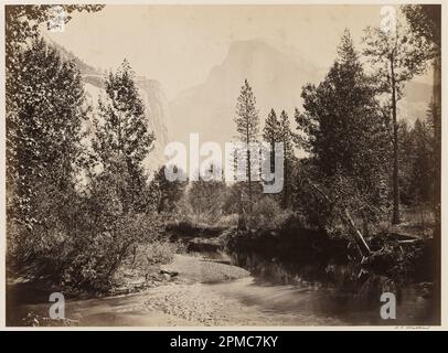 Foto, Half Dome, 4967 Fuß, Yosemite; Foto von Carleton E. Watkins (amerikanisch, 1829 – 1916); USA; Albuminsalerdruck; 60 x 75,6 cm (23 5/8 x 29 3/4 Zoll) Stockfoto