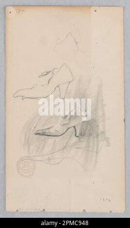 Zeichnen, Schuh; Robert Frederick Blum (amerikanisch, 1857–1903); USA; Graphit auf gewebtem Papier; 17,4 x 10 cm (6 7/8 x 3 15/16 Zoll) Stockfoto