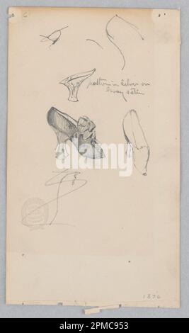 Zeichnen, Schuh; Robert Frederick Blum (amerikanisch, 1857–1903); USA; Graphit auf gewebtem Papier; 17,7 x 10 cm (6 15/16 x 3 15/16 Zoll) Stockfoto