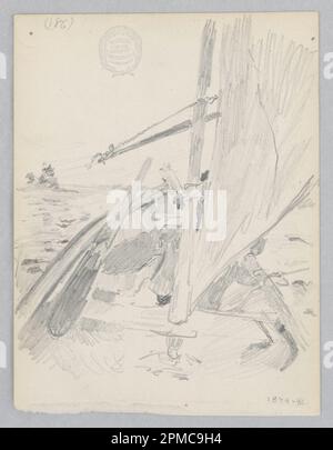 Zeichnen, Segelboot; Robert Frederick Blum (amerikanisch, 1857–1903); USA; Graphit auf gewebtem Papier; 14,2 x 11,2 cm (5 9/16 x 4 7/16 Zoll) Stockfoto