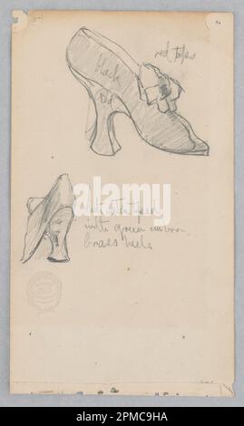 Zeichnen, Schuh; Robert Frederick Blum (amerikanisch, 1857–1903); USA; Graphit auf gewebtem Papier; 17,8 x 10 cm (7 Zoll X 3 15/16 Zoll) Stockfoto
