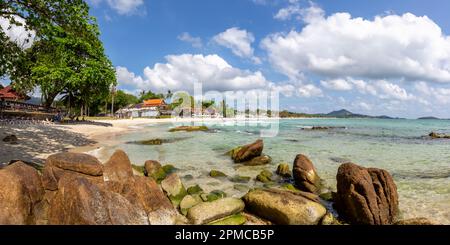 Crystal Silver Bay Beach Urlaub Urlaub Urlaub Meerblick Panorama auf Ko Samui Insel in Thailand Stockfoto