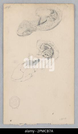 Zeichnen, Schuh; Robert Frederick Blum (amerikanisch, 1857–1903); USA; Graphit auf gewebtem Papier; 17,6 x 10,3 cm (6 15/16 x 4 1/16 Zoll) Stockfoto