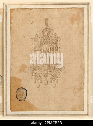 Zeichnen, Design für einen Anhänger mit Moses; Italien; Stift und Tinte, Bürsten und Waschen auf Papier Stockfoto