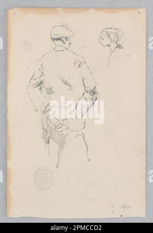 Zeichnen, Figuren; Robert Frederick Blum (amerikanisch, 1857–1903); USA; Graphit auf gewebtem Papier; 16,6 x 11 cm (6 9/16 x 4 5/16 Zoll) Stockfoto