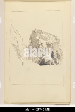 Skizzenbuch Folio, Unfinished Cliff Study; William Trost Richards (amerikanisch, 1833–1905); USA; Graphit auf cremefarbenem gewebtem Papier, gebunden; 13 x 9,6 cm (5 1/8 x 3 3/4 Zoll) Blatt: 18,9 x 11,7 cm (7 7/16 x 4 5/8 Zoll) Stockfoto