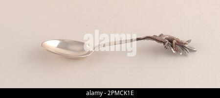 Demi-tasse Spoon (Frankreich); hergestellt von Charles Victor Gibert (Frankreich); Silber; L x B x T: 12,7 x 2,5 x 1,5 cm (5 x 1 x 9/16 Zoll) Stockfoto