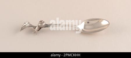 Demi-tasse Spoon (Frankreich); hergestellt von Charles Victor Gibert (Frankreich); Silber; L x B x T: 12,3 x 2,5 x 2,8 cm (4 13/16 x 1 x 1 1/8 Zoll) Stockfoto