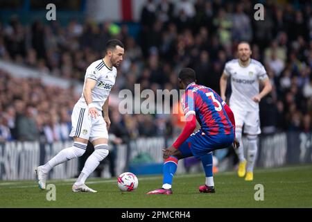 Jack Harrison von Leeds United im Besitz während des Spiels der Premier League zwischen Leeds United und Crystal Palace in der Elland Road, Leeds, am Sonntag, den 9. April 2023. (Foto: Pat Scaasi | MI News) Guthaben: MI News & Sport /Alamy Live News Stockfoto