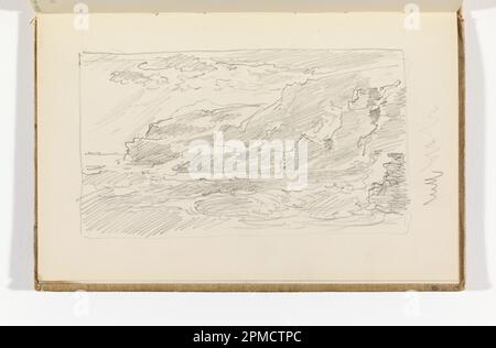 Skizzenbuch Folio, Sketch of Cliffs and Ocean; William Trost Richards (amerikanisch, 1833–1905); USA; Graphit auf cremefarbenem gewebtem Papier; 9,5 x 16,6 cm (3 3/4 x 6 9/16 Zoll) Blatt: 13,7 x 21,5 cm (5 3/8 x 8 7/16 Zoll) Stockfoto