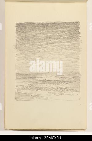 Skizzenbuch Folio, Light Study of Calm Sea; William Trost Richards (amerikanisch, 1833–1905); USA; Graphit auf cremefarbenem gewebtem Papier, gebunden; 11,3 x 9,8 cm (4 7/16 x 3 7/8 Zoll) Blatt: 18,9 x 11,7 cm (7 7/16 x 4 5/8 Zoll) Stockfoto