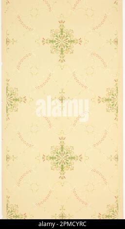 Deckenpapier (USA); hergestellt von Standard Wall-Paper Company; maschinenbedrucktes Papier, flüssiges Glimmer; 91,5 x 49 cm (36 x 19 5/16 Zoll) Stockfoto