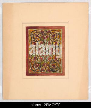 Zeichnung, Design für Buntglas; entworfen von Alice Cordelia Morse (amerikanisch, 1863–1961); USA; Pinsel und Riesenkopf auf einer auf Papier befestigten braunen Illustration; Bild: 11,6 x 9,2 cm (4 9/16 x 3 5/8 Zoll) Blatt: 12,8 x 20 cm (5 1/16 x 7 7/8 Zoll) Stockfoto