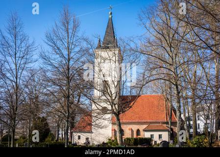 Dorfkirche Stralau auf dem Friedhof Alt-Stralau im Bezirk Friedrichshain, Berlin, Deutschland, Europa Stockfoto