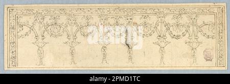 Zeichnen, Design for a Frieze; Italien; Graphit, Stift und Tinte auf Papier Stockfoto