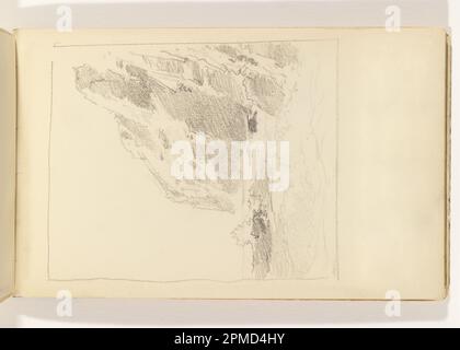 Skizzenbuch Folio, Unfinished Sketch of Tall Cliffs and Rough Ocean; William Trost Richards (amerikanisch, 1833–1905); USA; Graphit auf cremefarbenem gewebtem Papier, gebunden; 13 x 10,8 cm (5 1/8 x 4 1/4 Zoll) Blatt: 18,9 x 11,7 cm (7 7/16 x 4 5/8 Zoll) Stockfoto