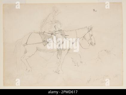 Zeichnung, Bridle Path, White Mountains; Winslow Homer (Amerikanisch, 1836–1910); USA; Graphit auf cremefarbenem gewebtem Papier; Blatt: 16,8 x 24,3 cm (6 5/8 x 9 9/16 Zoll) Stockfoto