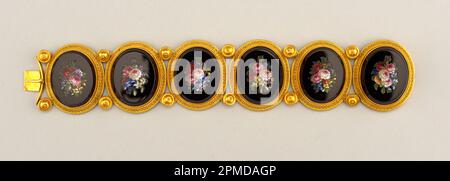 Armband; Steinmosaik, Onyx, Gold Stockfoto