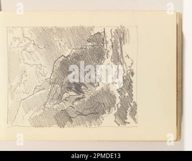 Skizzenbuch Folio, Rough Sketch of Ocean and Cliffs; William Trost Richards (amerikanisch, 1833–1905); USA; Graphit auf cremefarbenem gewebtem Papier, gebunden; 11,9 x 9,2 cm (4 11/16 x 3 5/8 Zoll) Blatt: 18,9 x 11,7 cm (7 7/16 x 4 5/8 Zoll) Stockfoto