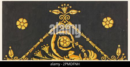 Zeichnen, Design für einen Flor Teppich (oder Textil); Frankreich; Pinsel und Riesenkopf, Graphit auf Papier; 33,6 x 16 cm (13 1/4 x 6 5/16 Zoll) Stockfoto