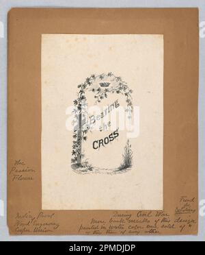 Print, Titelseite: „Bearing the Cross“; S. A. Grant, S. B. Denroche; Holzgravierung, schwarze Tinte auf Papier Stockfoto