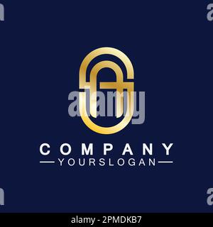 Monogramm-Logo MIT Buchstaben AS, SA, A und S, elegantes und professionelles goldenes Buchstabendesign Stock Vektor