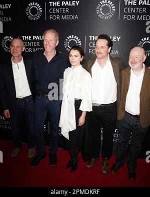 New York, New York, USA. 12. April 2023. Joel Fields, Noah Emmerich, Keri Russell, Matthew Rhys, Joe Weisberg in Anwesenheit zum 10. Jahrestag der Serie Debüt DER AMERIKANISCHEN Besetzung auf der PaleyLive Series, The Paley Center for Media, New York, NY, 12. April 2023. Kredit: Kristin Callahan/Everett Collection/Alamy Live News Stockfoto