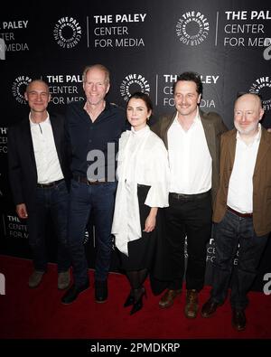 New York, New York, USA. 12. April 2023. Joel Fields, Noah Emmerich, Keri Russell, Matthew Rhys, Joe Weisberg in Anwesenheit zum 10. Jahrestag der Serie Debüt DER AMERIKANISCHEN Besetzung auf der PaleyLive Series, The Paley Center for Media, New York, NY, 12. April 2023. Kredit: Kristin Callahan/Everett Collection/Alamy Live News Stockfoto