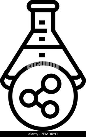 Vektordarstellung des Werkzeugs „Chemikalien und Lösungsmittel“ für Arbeitslinien Stock Vektor