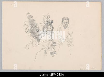 Zeichnen, Figuren; Robert Frederick Blum (amerikanisch, 1857–1903); USA; Graphit auf gewebtem Papier; 17,3 x 25 cm (6 13/16 x 9 13/16 Zoll) Stockfoto