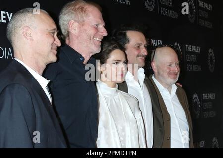 New York, New York, USA. 12. April 2023. Joel Fields, Noah Emmerich, Kerri Russell, Matthew Rhys und Joe Weisberg bei der FX's The Americans 10. Anniversary Celebration im Paley Center for Media in New York City am 12. April 2023. Kredit: Rw/Media Punch/Alamy Live News Stockfoto