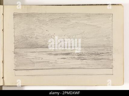 Skizzenbuch Folio, Study of Calm Ocean with Dramatical Light; William Trost Richards (amerikanisch, 1833–1905); USA; Graphit auf cremefarbenem gewebtem Papier, gebunden; Bild: 8,8 x 15,4 cm (3 7/16 x 6 1/16 Zoll) 12,8 x 19,2 cm (5 1/16 x 7 9/16 Zoll) Stockfoto