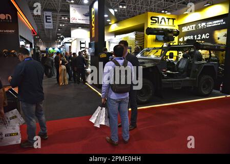 Defense and Security Fair LAAD Defense & Security, die diesen Mittwoch (12) im Riocentro Convention Center in Rio de Janeiro, Brasilien, stattfindet. Stockfoto