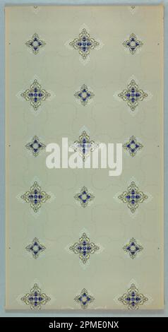 Deckenpapier (USA); hergestellt von Gossler und wilt Wall Paper Co.; maschinenbedrucktes Papier, flüssiger Glimmer; 95 x 49,5 cm (37 3/8 x 19 1/2 Zoll) Stockfoto