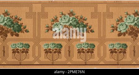 Frieze (USA); hergestellt von York Wall Paper Company (USA); maschinenbedrucktes Papier; 234,5 x 49,5 cm (92 5/16 x 19 1/2 Zoll) Stockfoto
