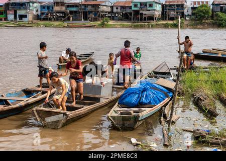 Belen in Iquitos, Peru, ist ein Tieflandgebiet extremer Armut Stockfoto